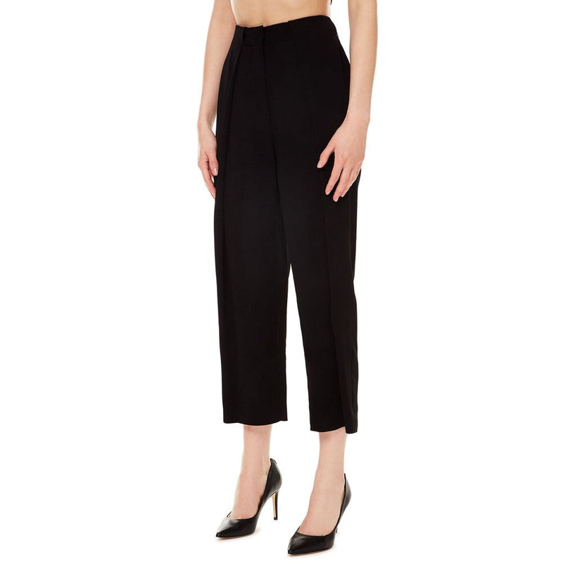 Balmain Black Viscose Casual Pants - Luxurious Comfort