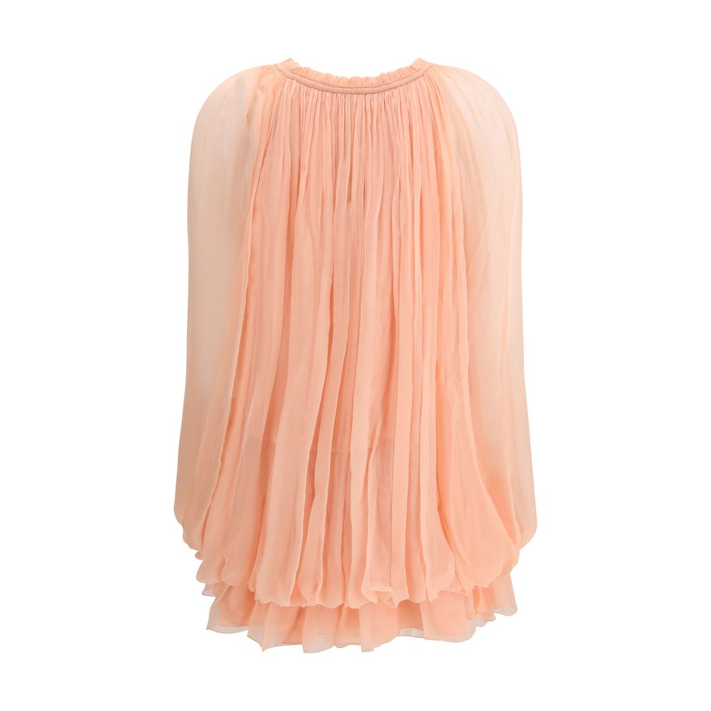 Chloé Robe Casual Multicolore en Soie avec Cape