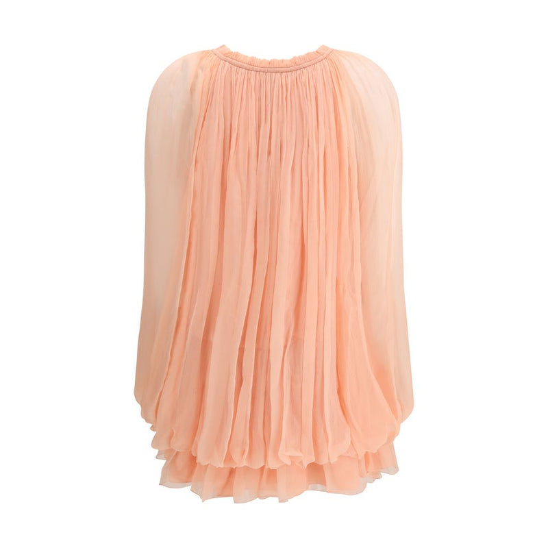 Chloé Multicolor Silk Casual Dress with Cape