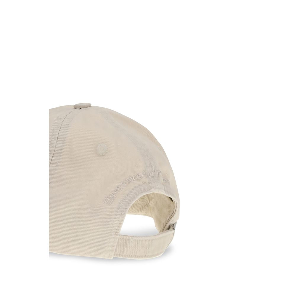 Ganni Beige Cotton Cap - Baseball Hat for Everyday Style