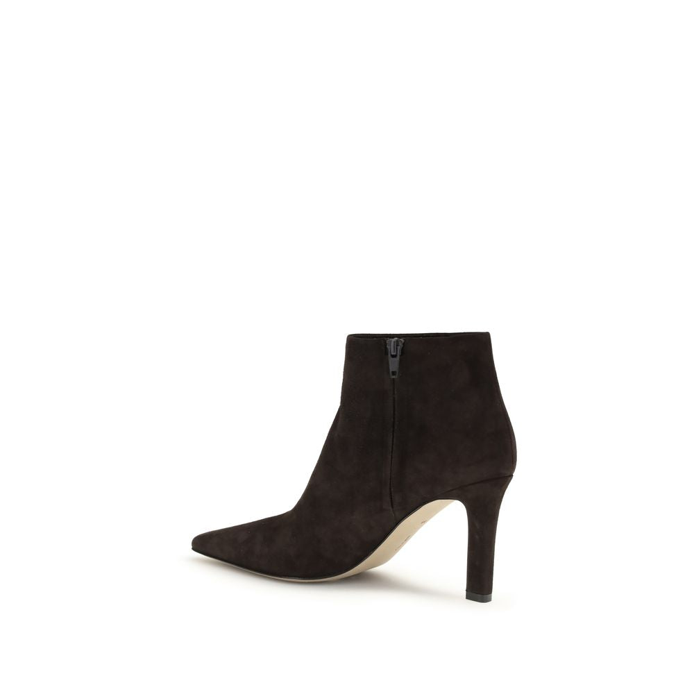 The Row Brown Lamb Leather Ankle Boots - Elegance Redefined