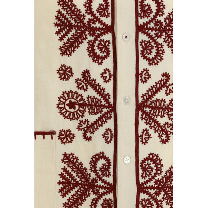 Chemise à motif chanvre crème Baziszt