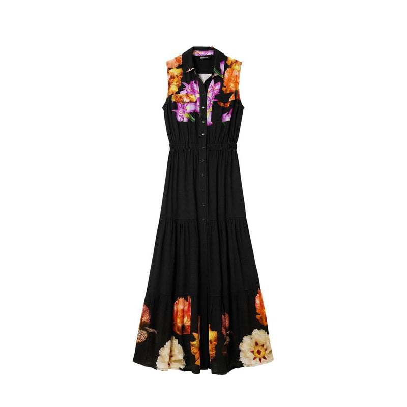 Robe Décontractée Noire en Viscose Desigual