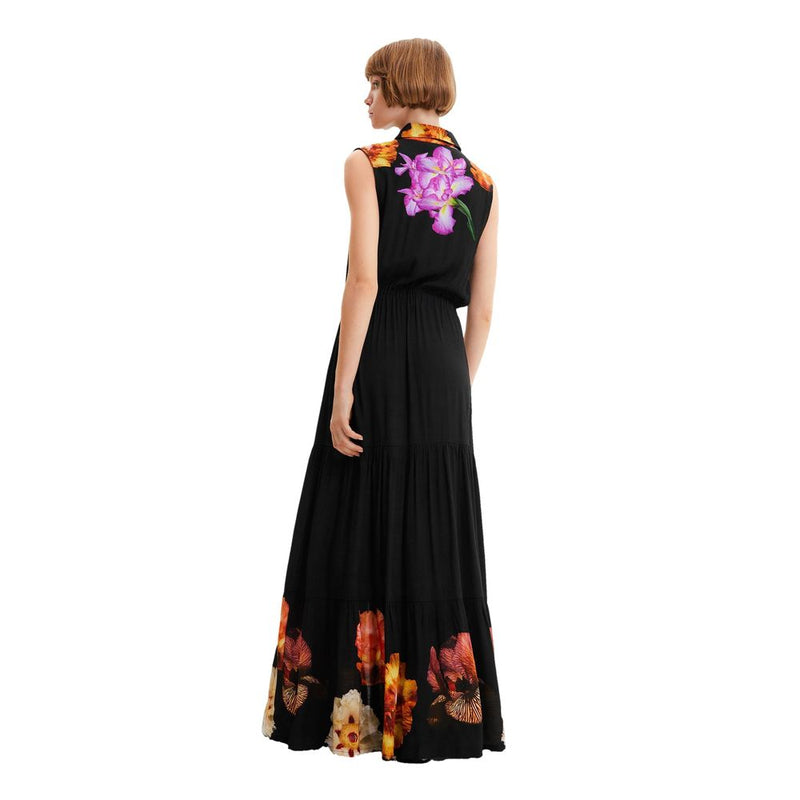 Robe Décontractée Noire en Viscose Desigual