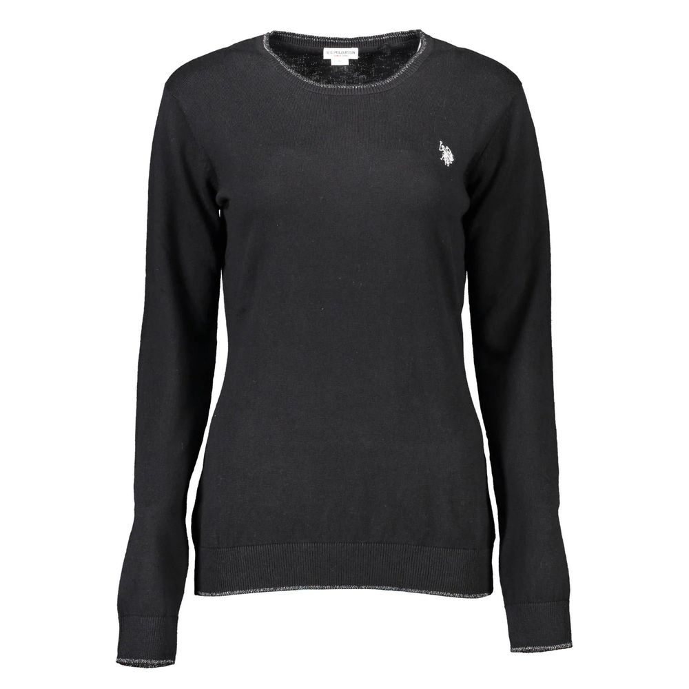 U.S. POLO ASSN. Black Cotton Sweatshirt for Women