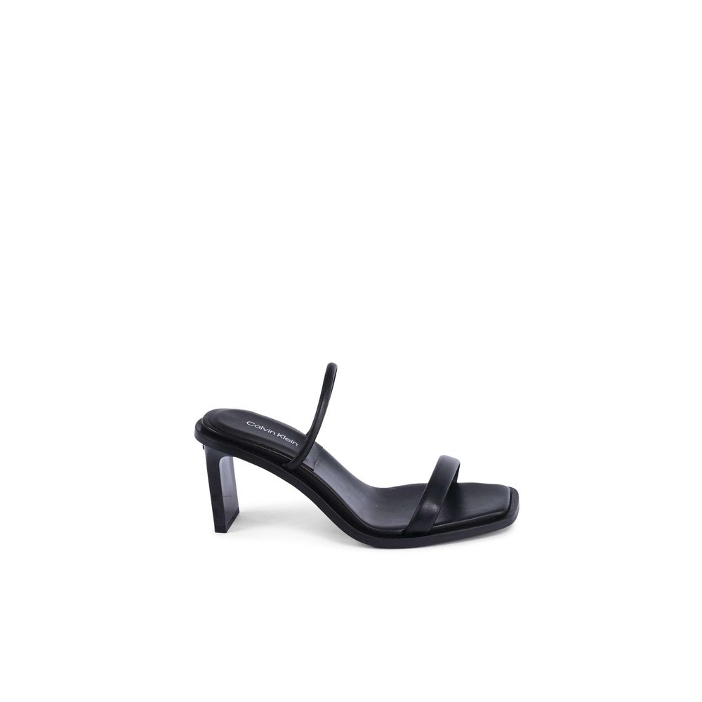 Sandales à Talons Aiguilles en Cuir Noir Calvin Klein