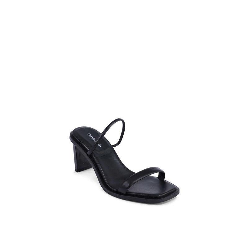 Sandales à Talons Aiguilles en Cuir Noir Calvin Klein