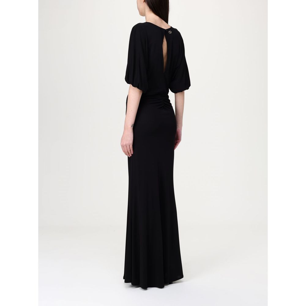 Twinset Black Elastane Casual Dress - Elegant and Comfortable
