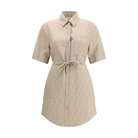 Robe décontractée Fendi en coton beige