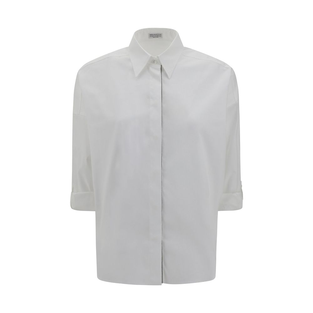 Brunello Cucinelli White Cotton Dress Shirt - Élégance et Sophistication