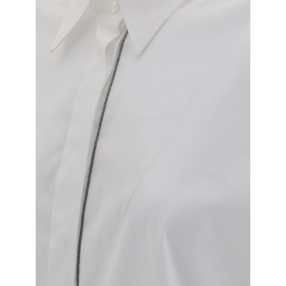 Brunello Cucinelli White Cotton Dress Shirt - Élégance et Sophistication