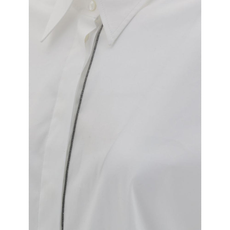 Brunello Cucinelli White Cotton Dress Shirt - Élégance et Sophistication