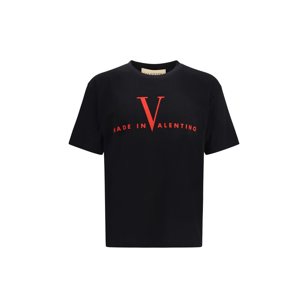 Valentino Black Cotton T-Shirt - Regular Fit with Graphic Print