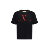 Valentino Black Cotton T-Shirt - Regular Fit with Graphic Print