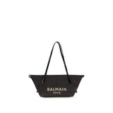 Sac à bandoulière Balmain en raffia noir