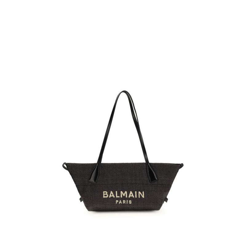 Balmain Black Raffia Shoulder Bag - Luxury and Versatility