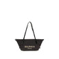 Balmain Black Raffia Shoulder Bag