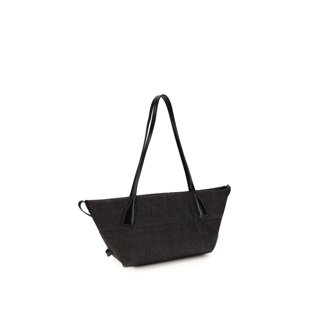 Sac à bandoulière Balmain en raffia noir