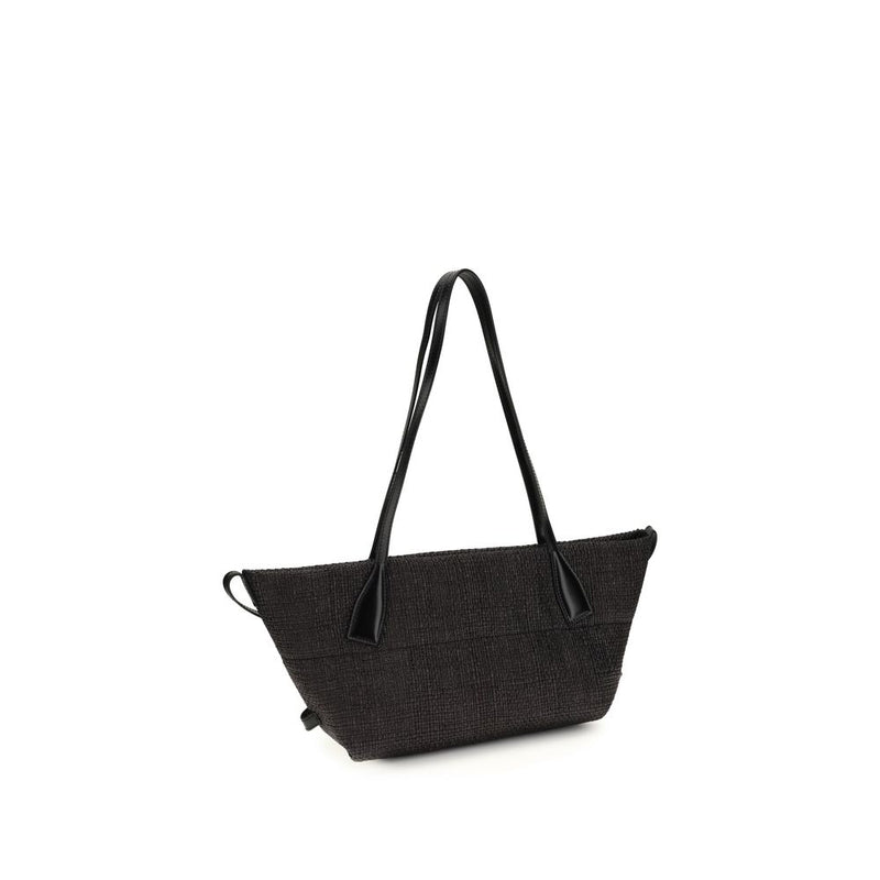 Balmain Black Raffia Shoulder Bag - Luxury and Versatility