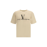 T-Shirt Valentino Crème en Coton - Coupe Classique avec Imprimé Graphique