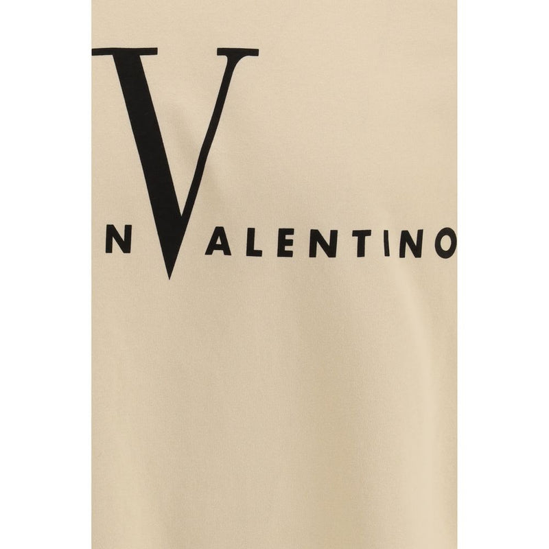 Valentino Cream Cotton T-Shirt - Regular Fit with Graphic Print