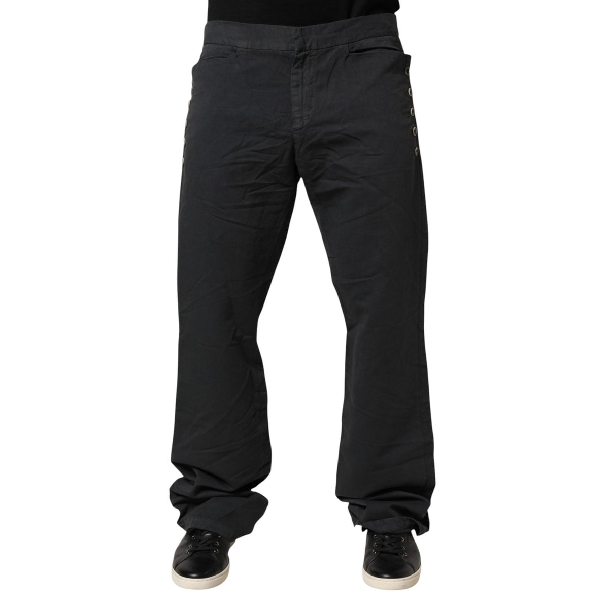 Jean Just Cavalli noir coupe droite taille mi-haute