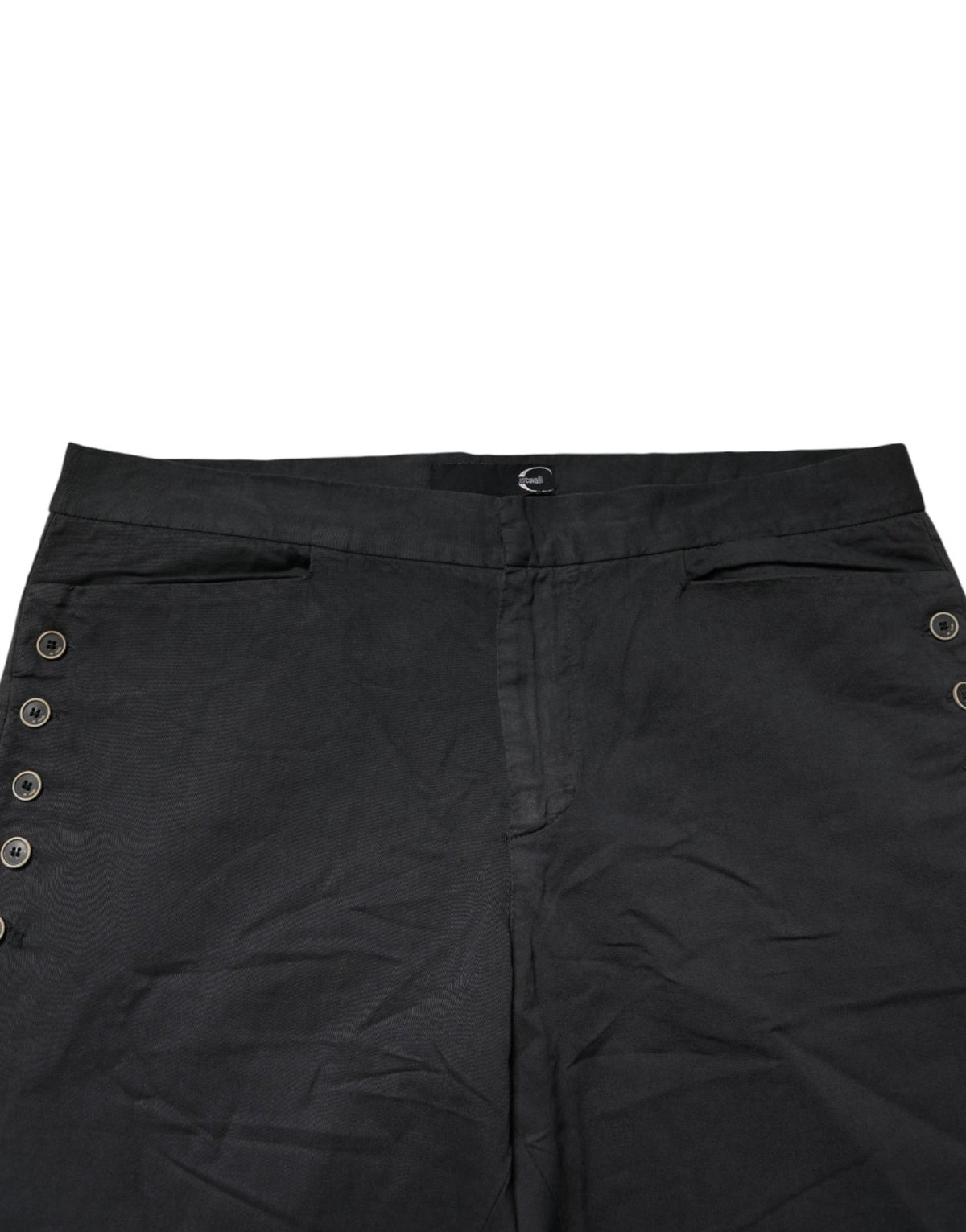 Jean Just Cavalli noir coupe droite taille mi-haute
