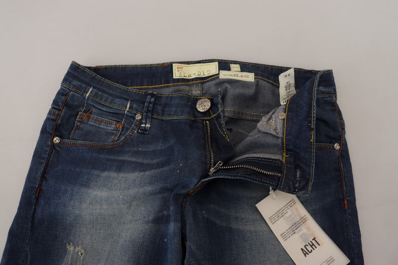 Acht Blue Washed Slim Fit Women Denim Pants Jeans