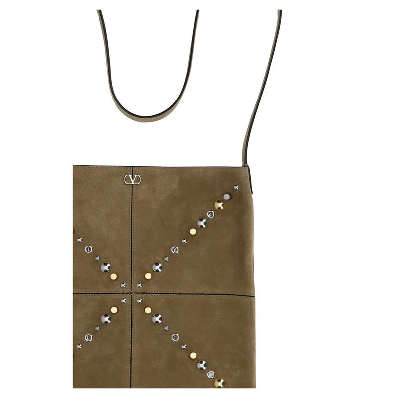 Valentino Garavani beige suède leren schoudertas