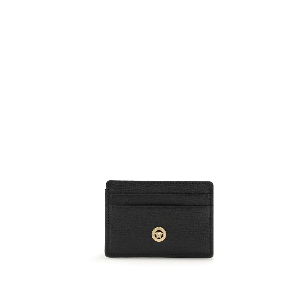 Portefeuille Versace en cuir de chèvre noir