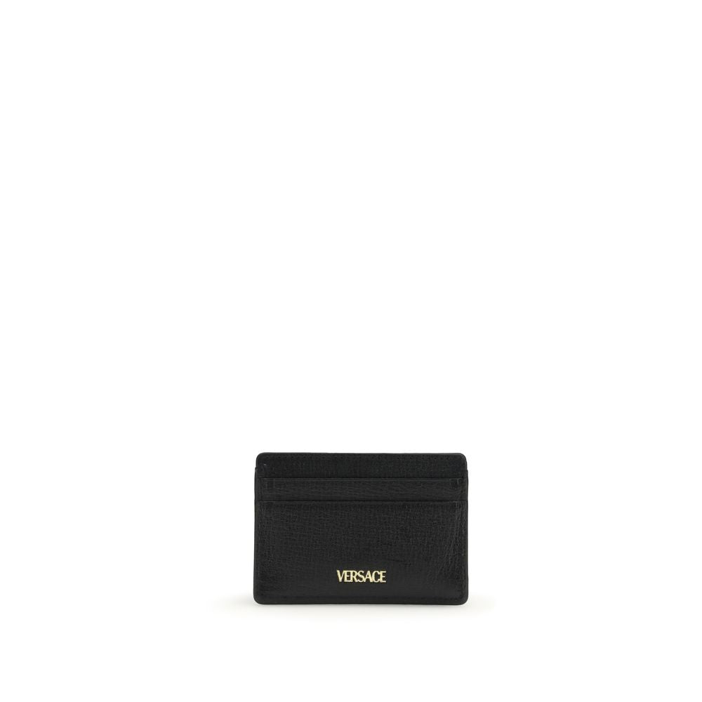 Portefeuille Versace en cuir de chèvre noir
