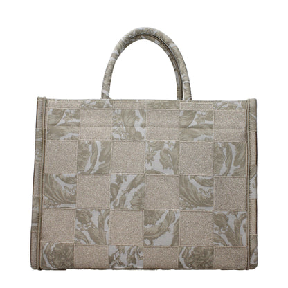Versace Beige Fabric Handbag
