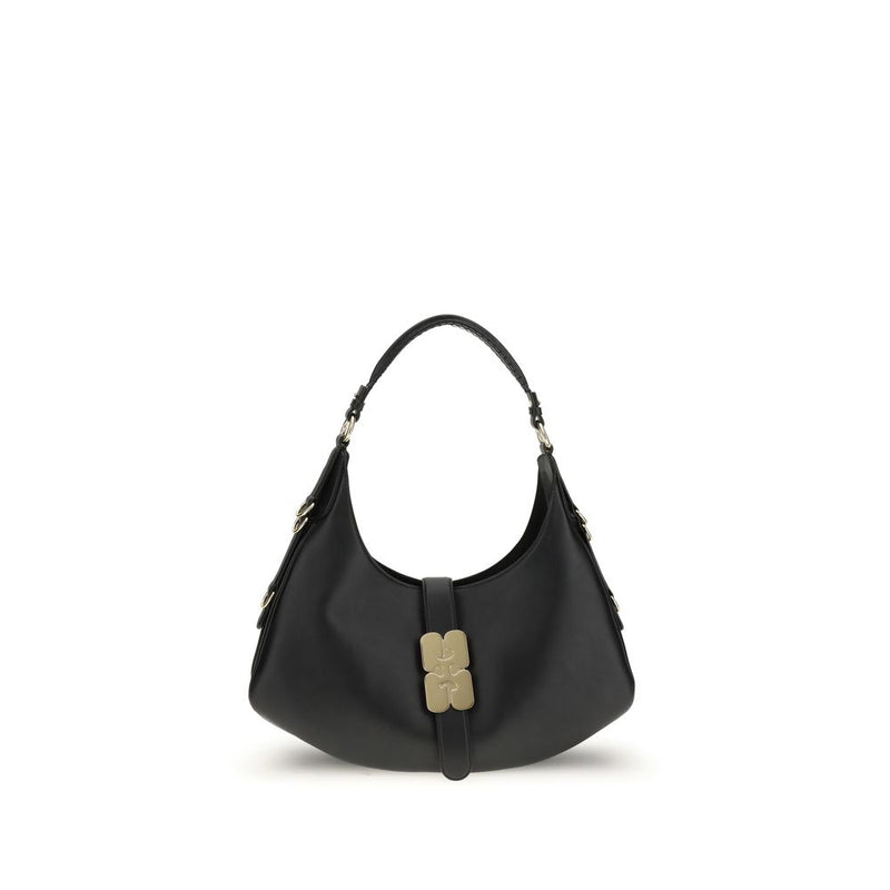 Ganni Black Calf Leather Bos Taurus Shoulder Bag