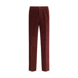Pantalon décontracté en coton bordeaux Fendi