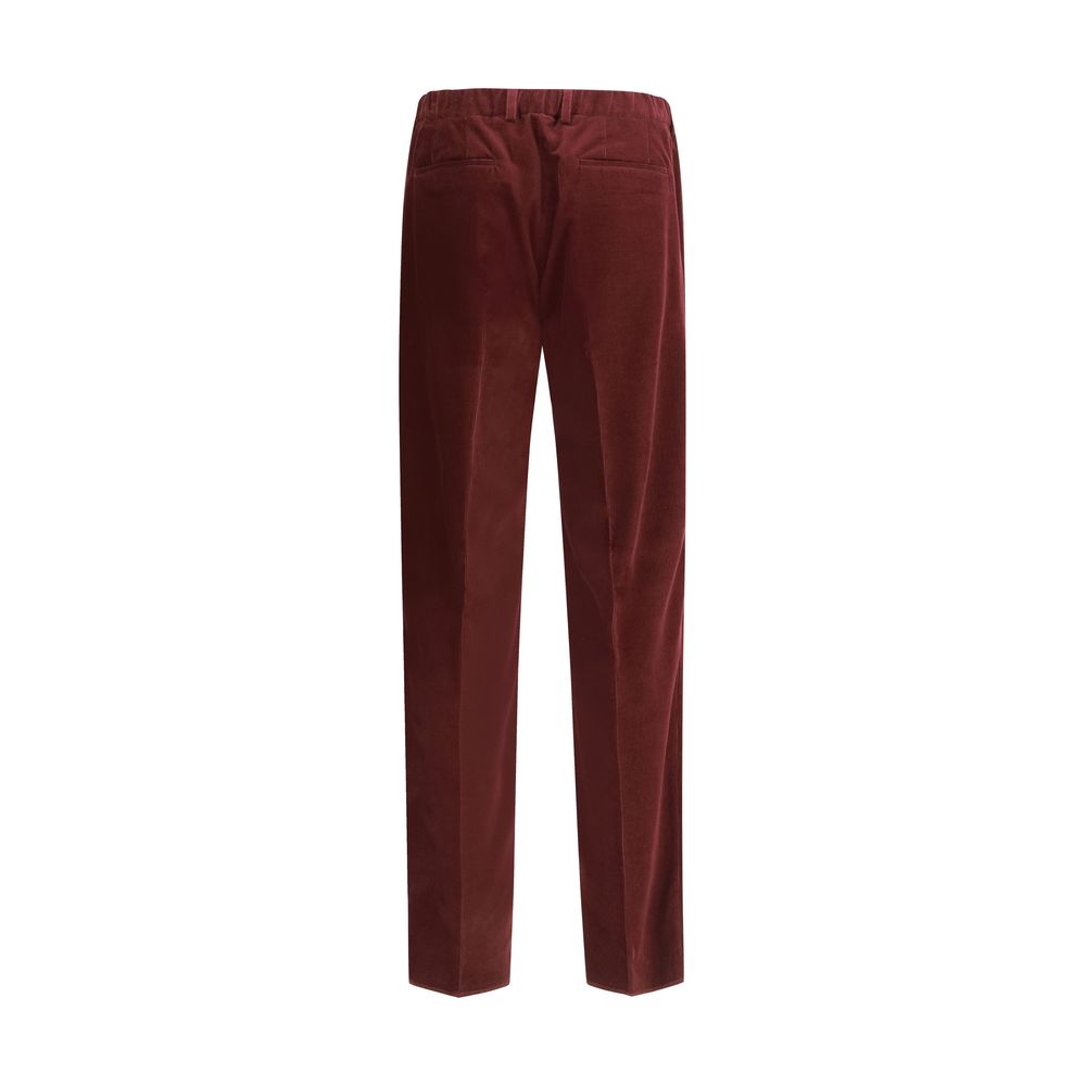 Pantalon décontracté en coton bordeaux Fendi