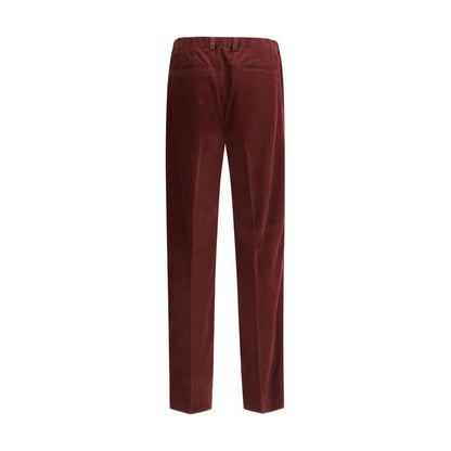 Pantalon décontracté en coton bordeaux Fendi