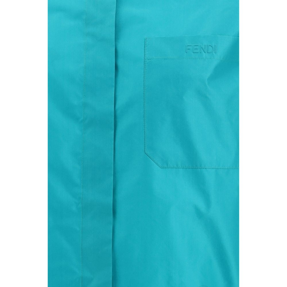 Fendi Light Blue Silk Dress Shirt - Oversized Elegance