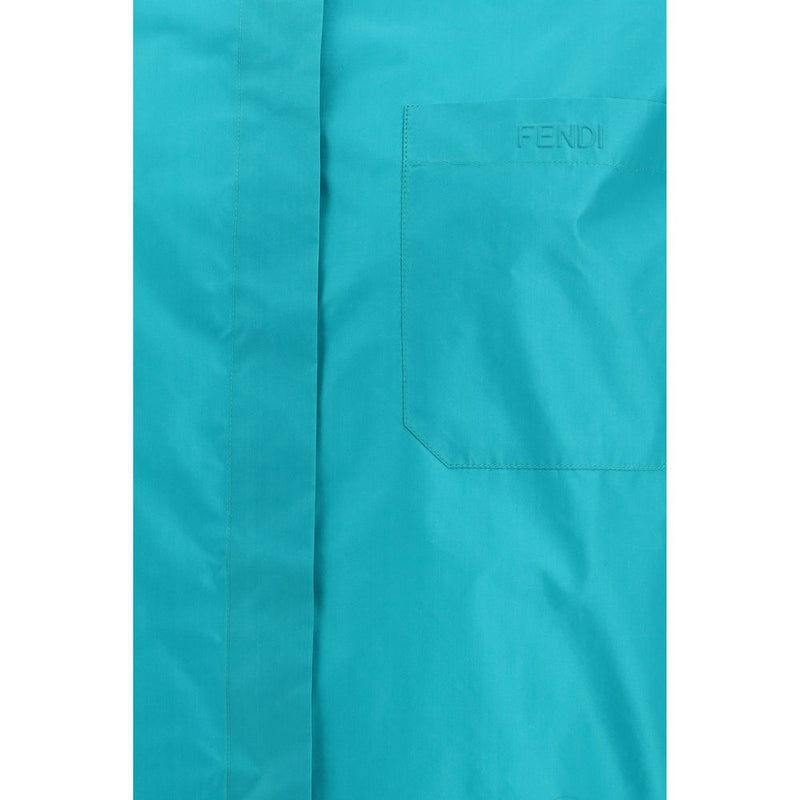 Fendi Light Blue Silk Dress Shirt - Oversized Elegance
