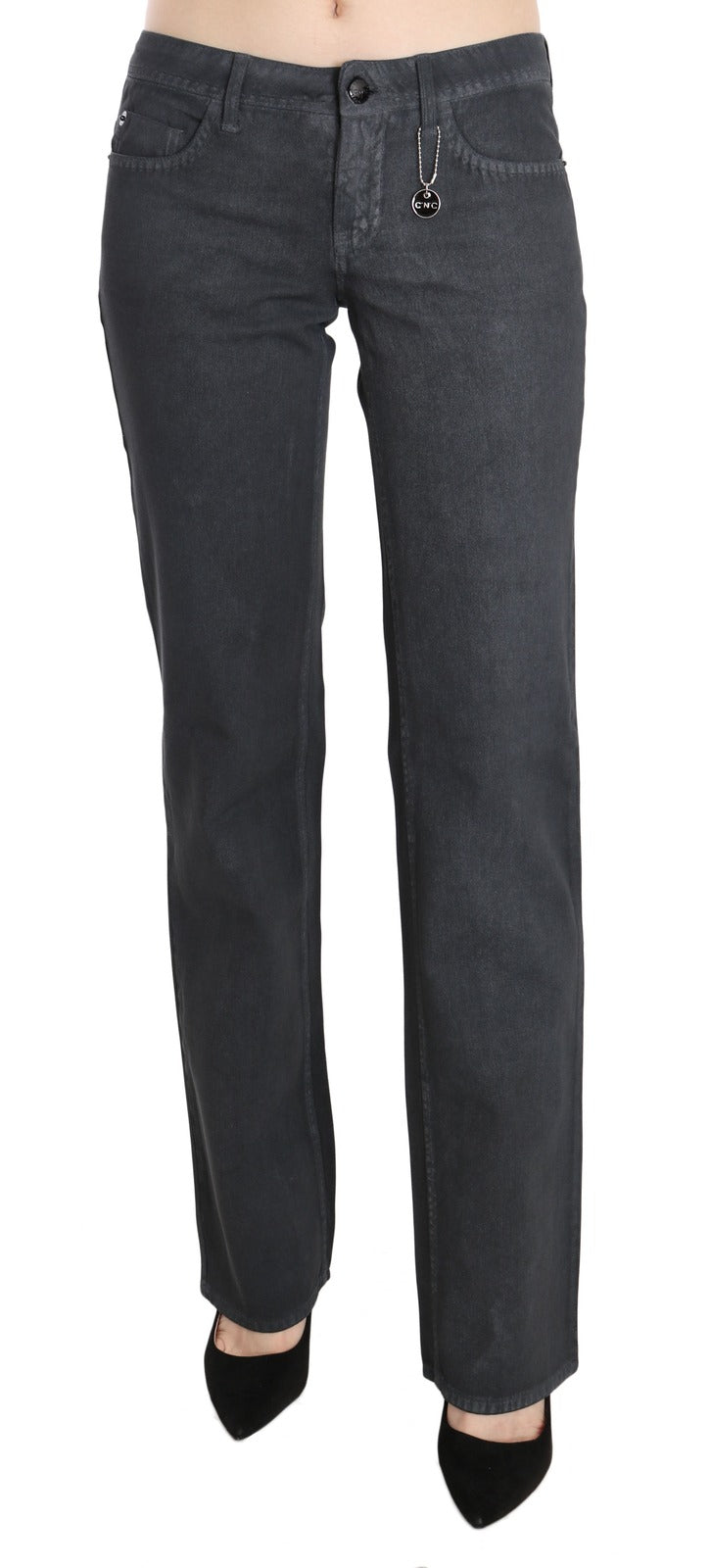 Costume National Gray Low Waist Straight Denim Jeans for Women