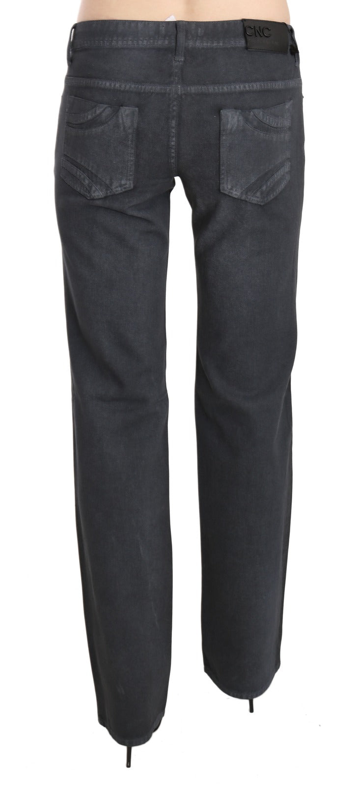 Costume National Gray Low Waist Straight Denim Jeans for Women