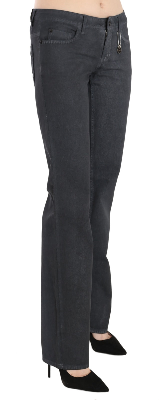 Costume National Gray Low Waist Straight Denim Jeans for Women