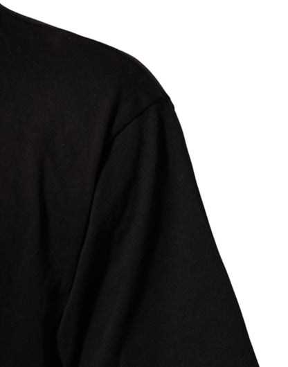 T-shirt en coton à col rond noir avec imprimé du logo Dolce &amp; Gabbana