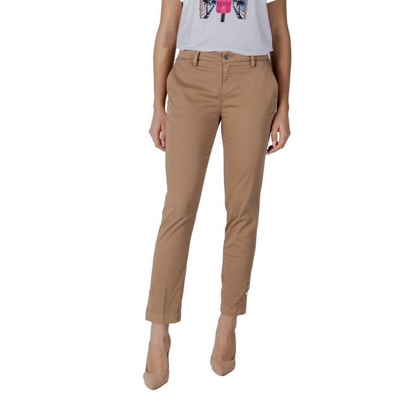 Liu Jo Chino Chic Regular Trousers for Women - Beige