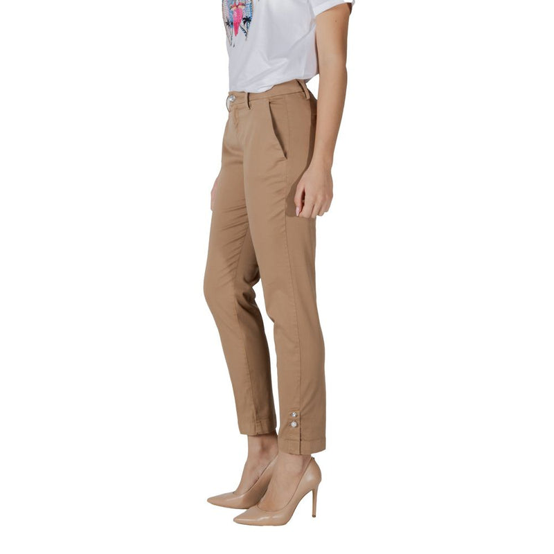 Liu Jo Chino Chic Regular Trousers for Women - Beige