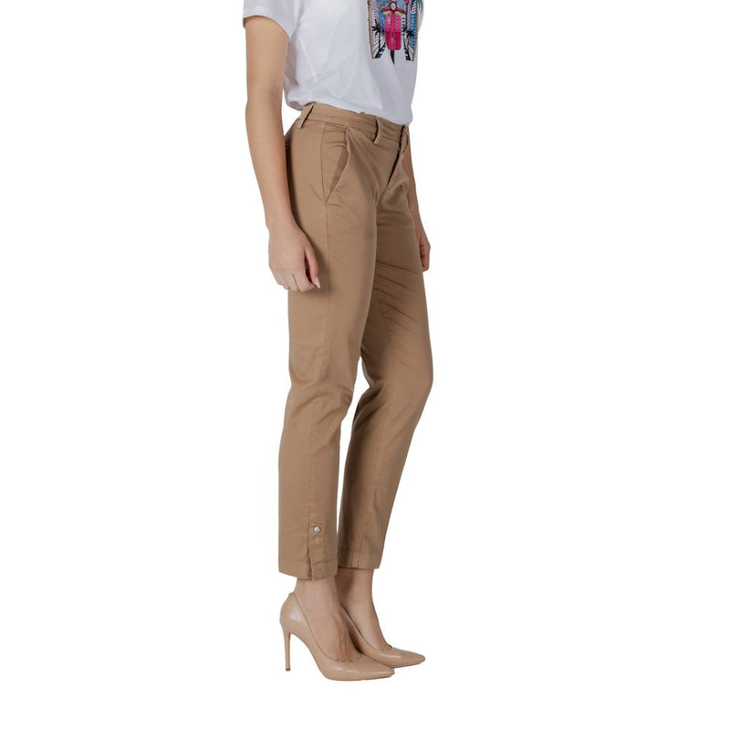 Liu Jo Chino Chic Regular Trousers for Women - Beige