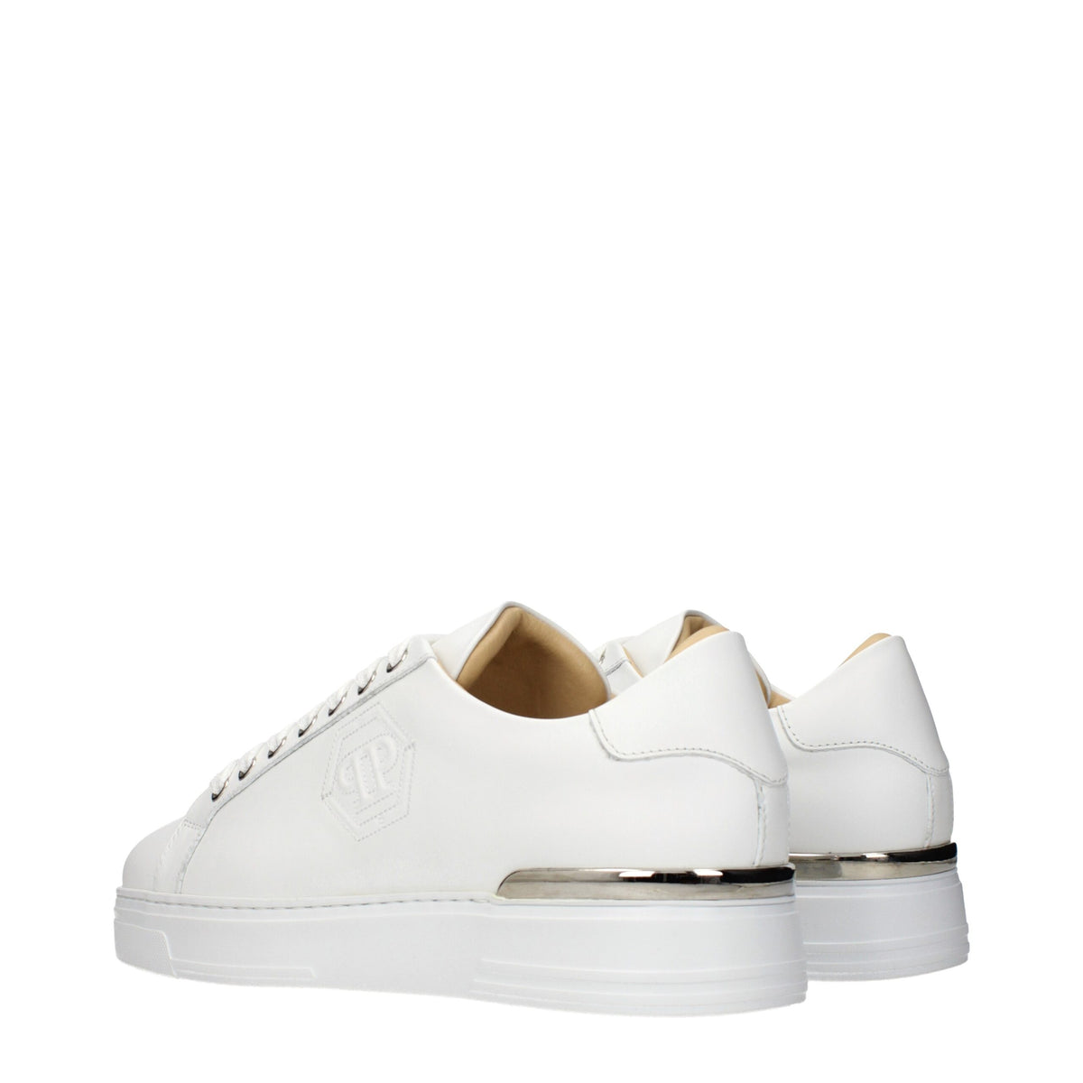 Philipp Plein White Leather Low Top Sneakers - Luxurious Style