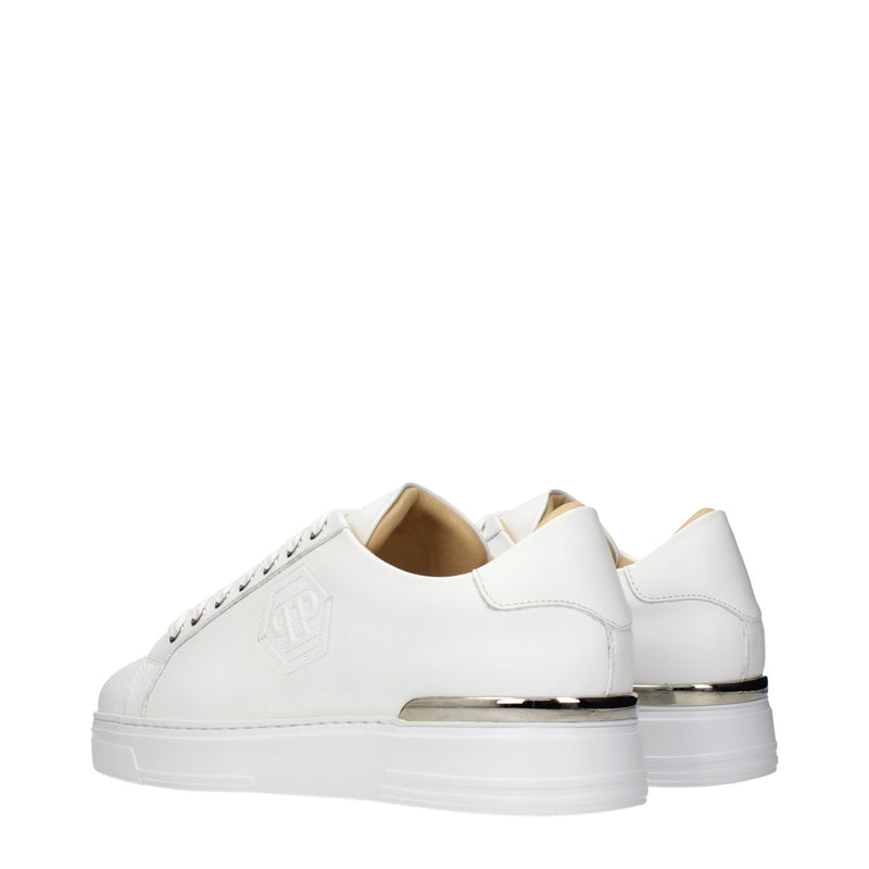 Philipp Plein White Leather Low Top Sneakers - Luxurious Style