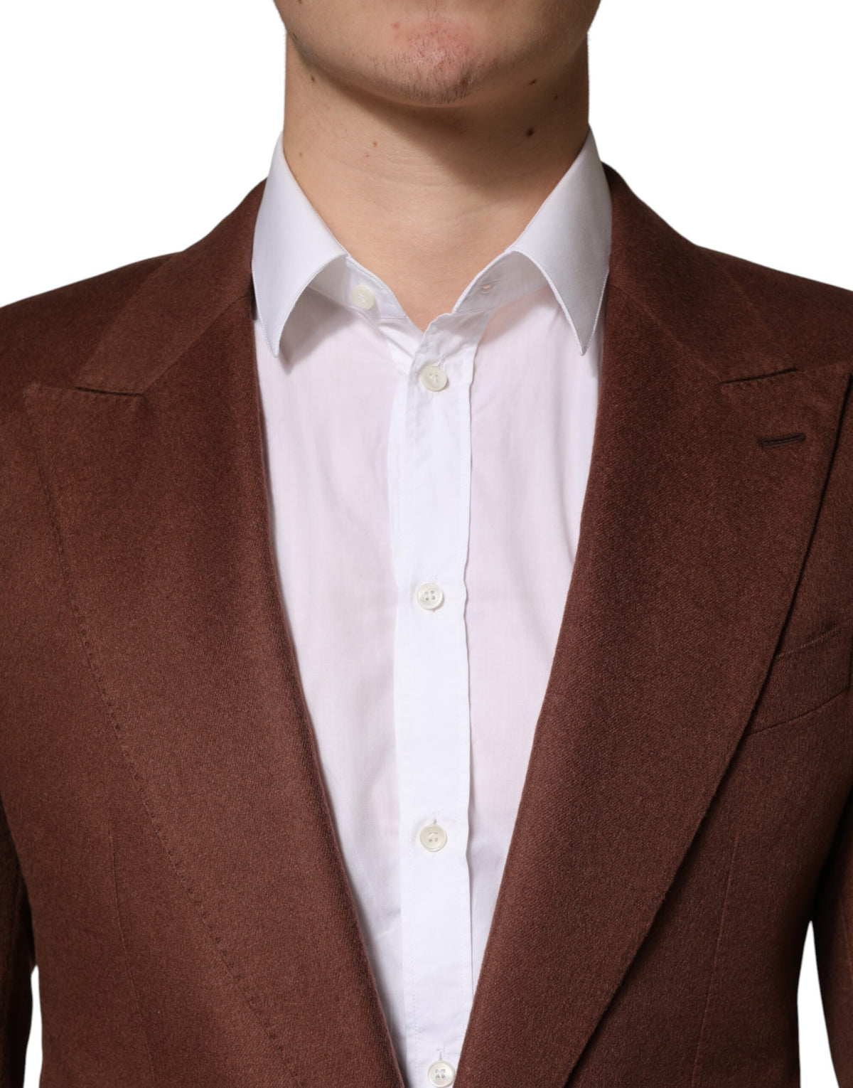 Veste blazer Dolce &amp; Gabbana en cachemire marron à simple boutonnage