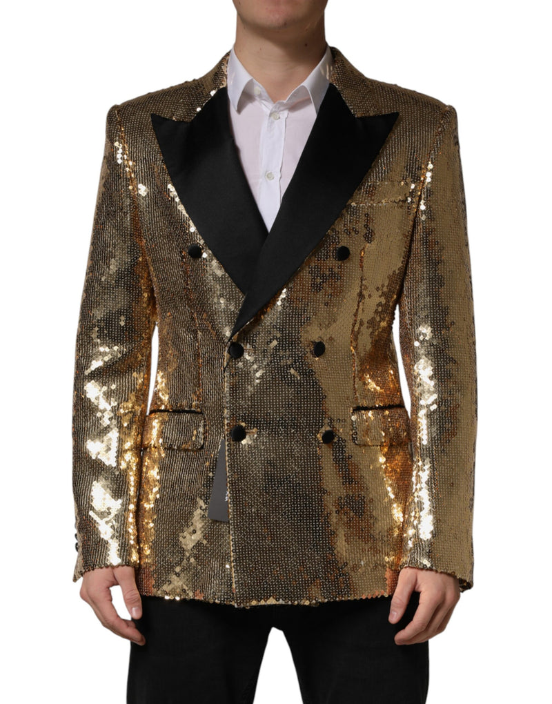 Dolce & Gabbana Gouden Reversibel Jasje met Pailletten Blazer