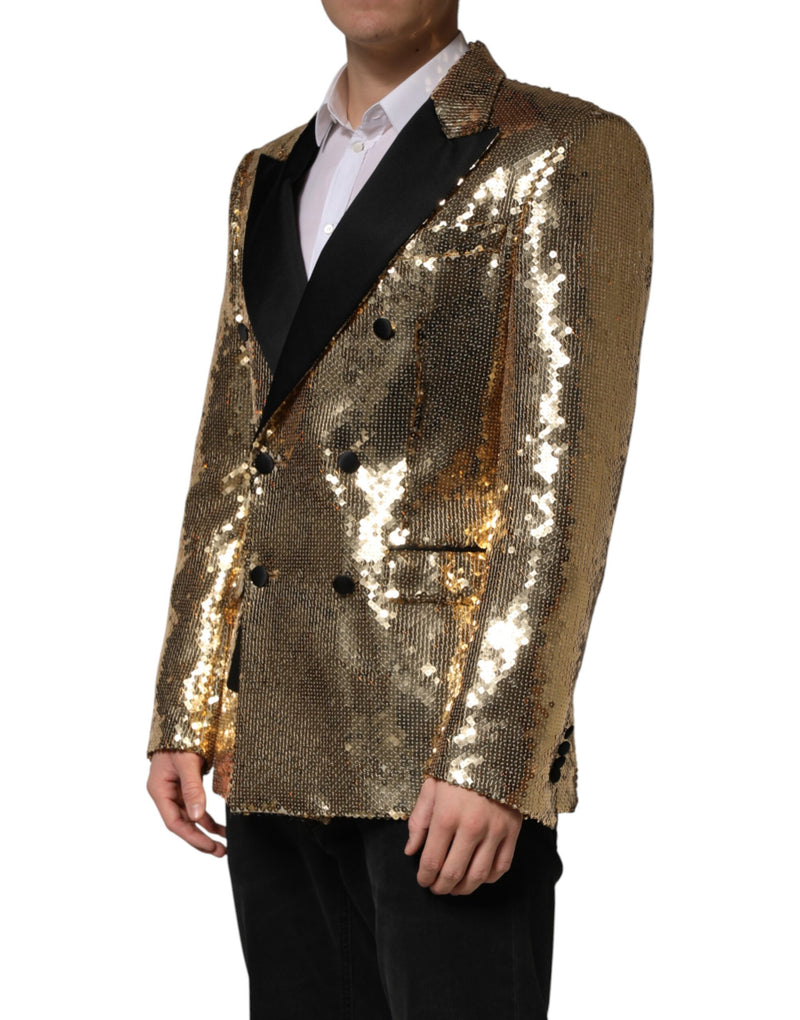 Dolce & Gabbana Gouden Reversibel Jasje met Pailletten Blazer